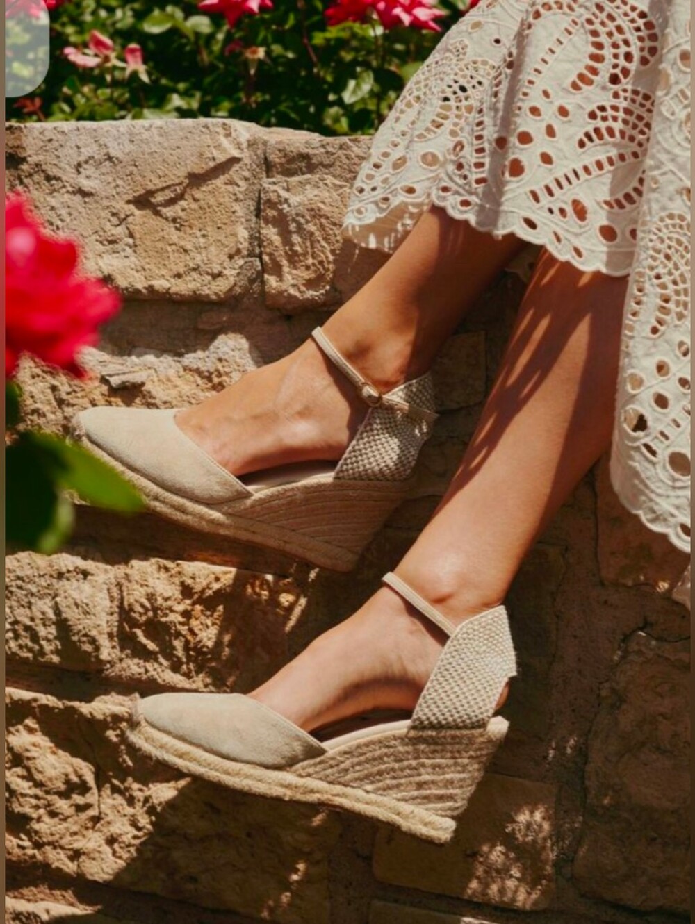 Woven Espadrille Wedge Sandals in Natural TTS 8